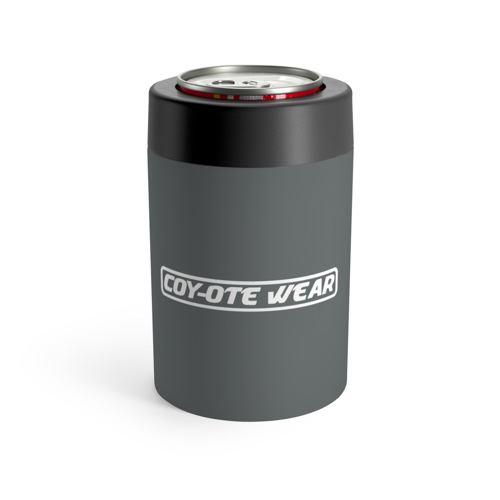 Gray Logo Can Cooler – Insulated Slim Can Holder with White Emblem - COY-OTE 