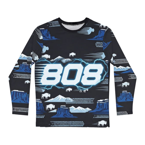 808 Retro Graphic Long Sleeve Shirt — Personalized Lawson Mountain Buffalo Design - COY-OTE 