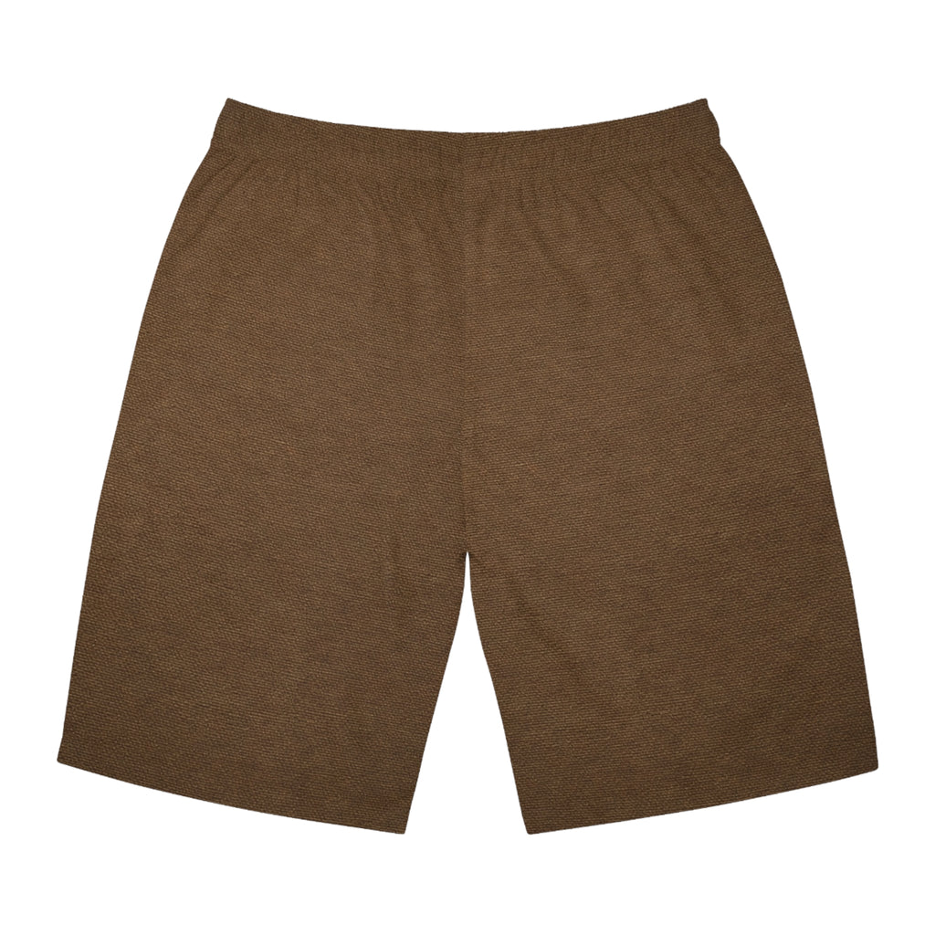 Brown Surf Heart Logo Board Shorts — Men's Casual Beach Swim Trunks - COY-OTE 