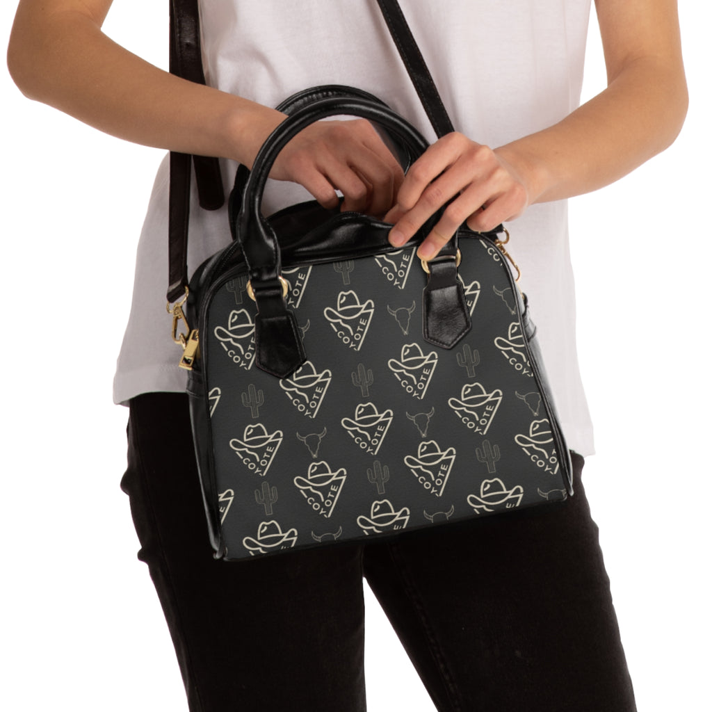 Cowboy Heart Pattern Shoulder Handbag — Western Chic Tote - COY-OTE 