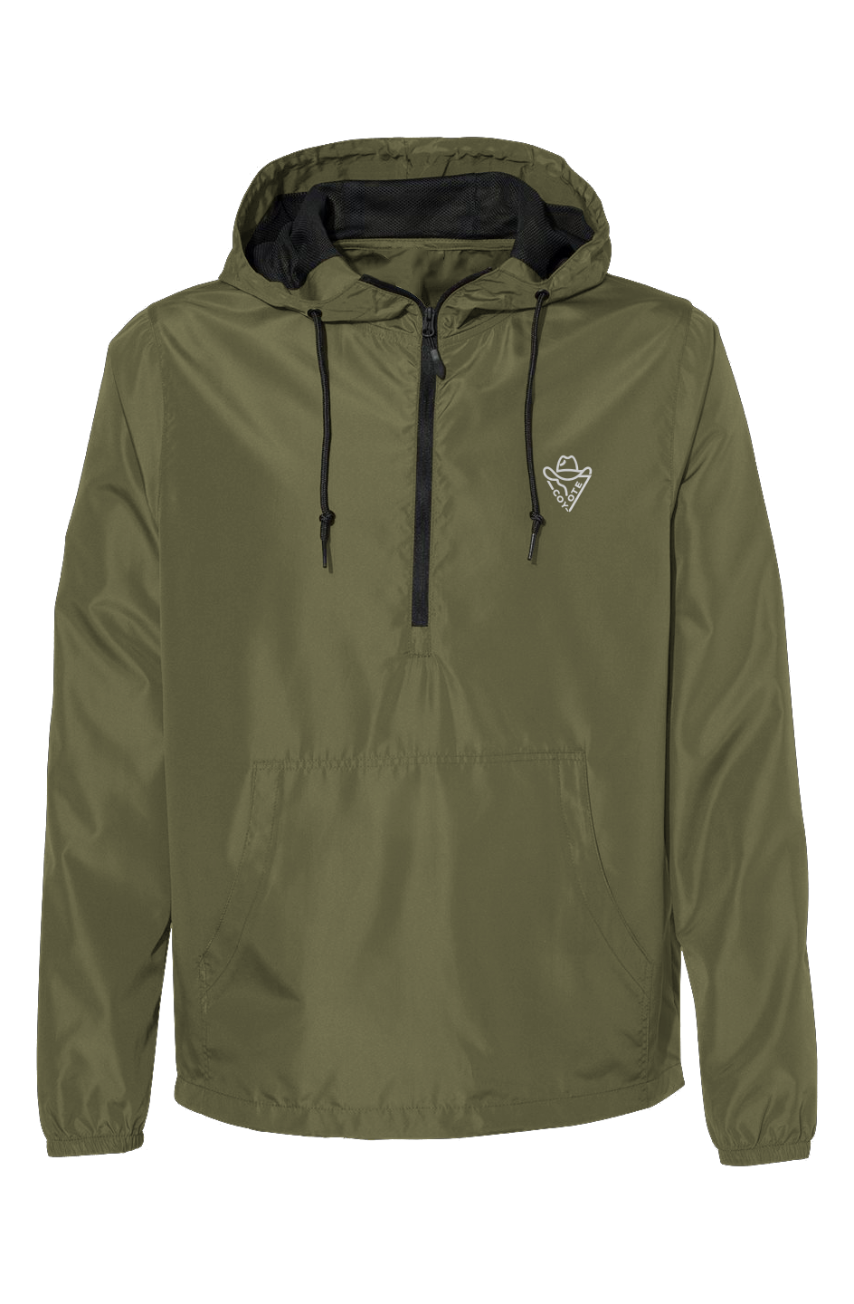 Army Black Zipper Lightweight Anorak