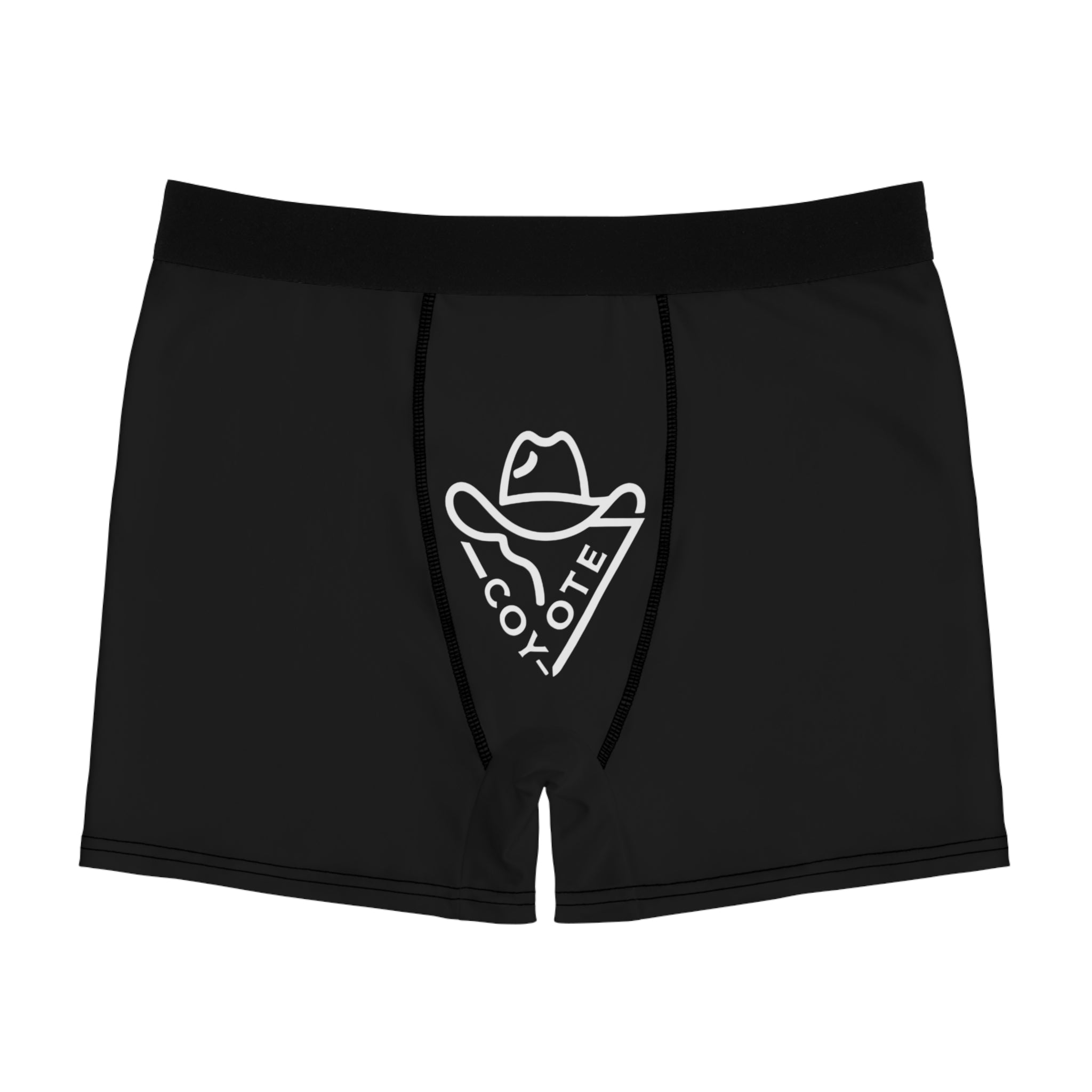 Coyote Cowboy Boxer Briefs — Men’s Black Graphic Underwear - COY-OTE 
