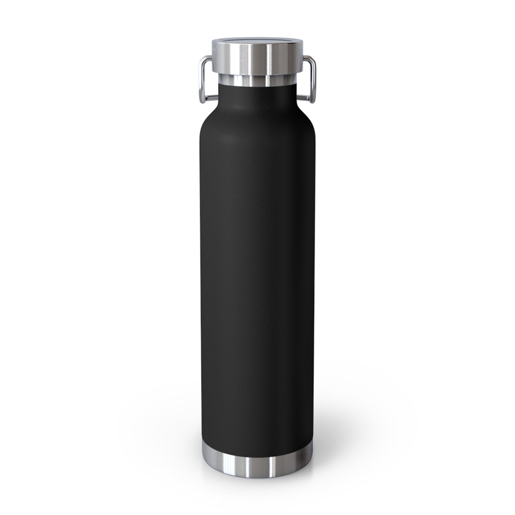 22oz insulated stainless steel water bottle with 'Coyote' cowboy hat logo from Printify, featuring a sleek design.