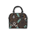 Wolf Paw Floral Shoulder Handbag — Boho Feathered Wolf Print Purse - COY-OTE 