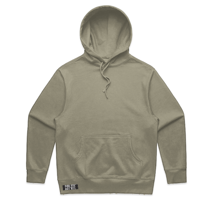 Apliiq Classic Coy-Ote Heavy Hoodie in black with front pocket and hood, casual streetwear style.
