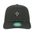Apliiq Caddy PATCH hat featuring a casual black baseball cap with a distinctive embroidered patch on the front.